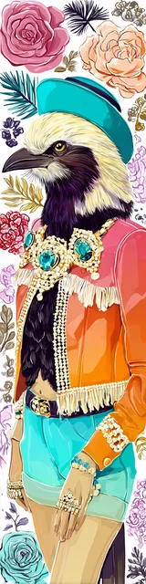 Free bird bookmark featuring a bird in an orange jacket